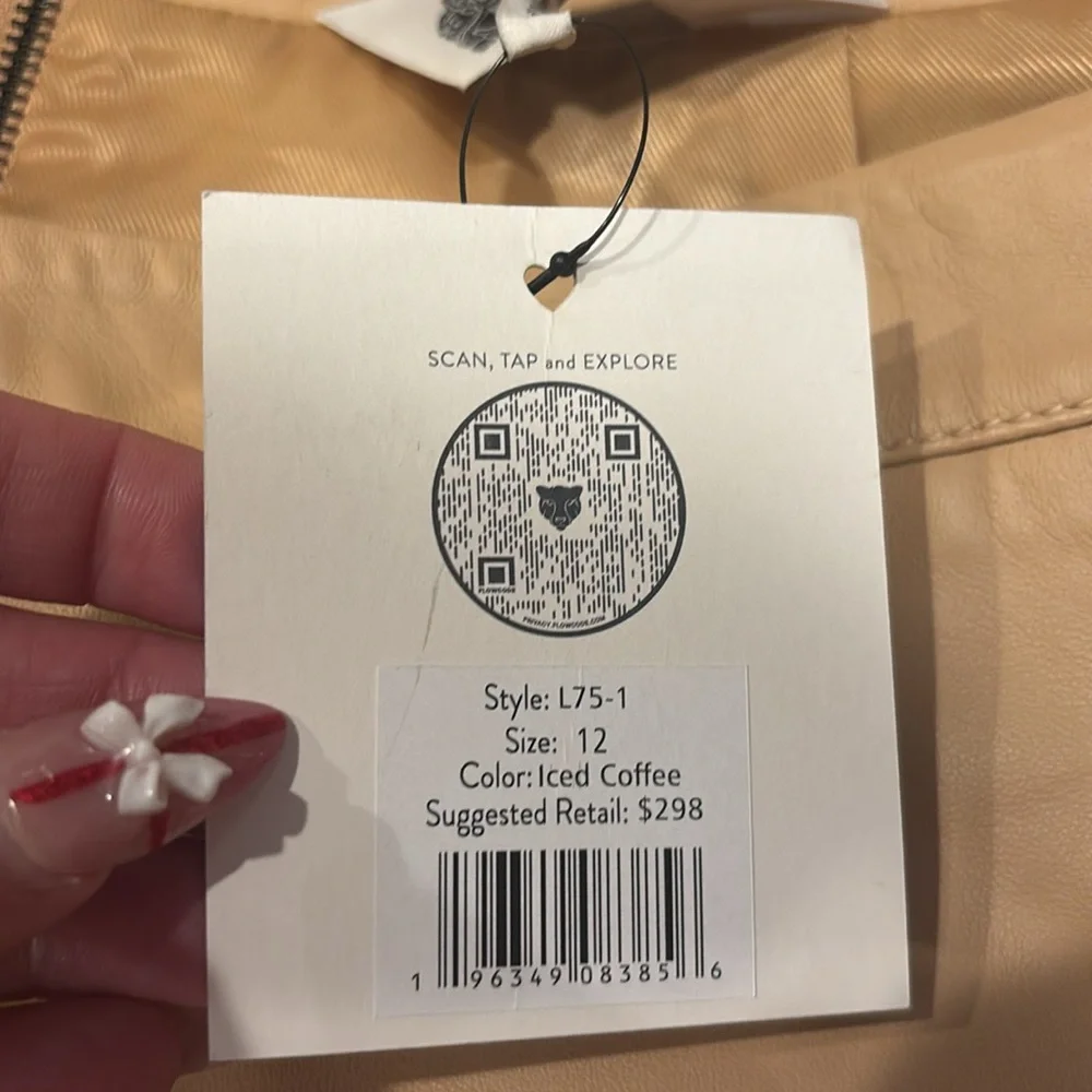 REVOLVE Tan Leather Mini Skirt